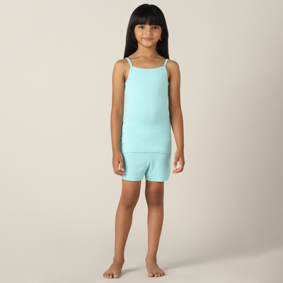 SensiSoft Bamboo - Premium  Camisole & Shorts set for Girls (Aqua Sky)