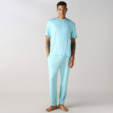 LuxeSoft Bamboo - Ultra-Soft Men's Co-Ord Set (Aqua Sky)