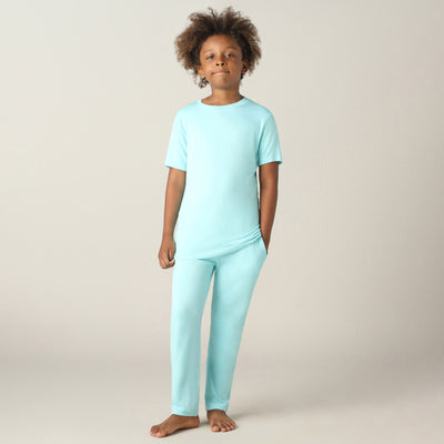 ActiveSoft Bamboo - Premium  Lounging Set For Boys (Aqua Sky)