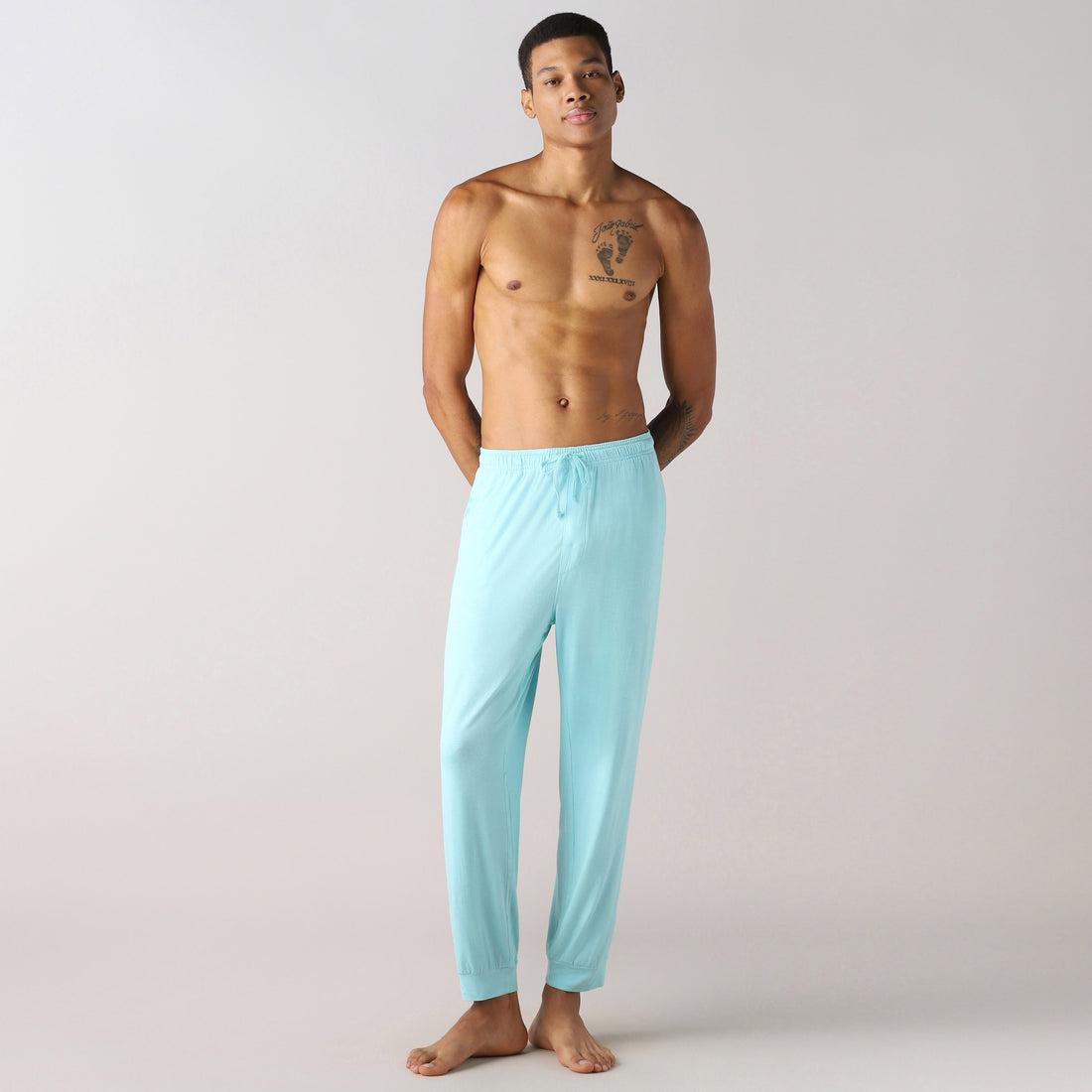 Sweet Spot Premium Lounging or Sleep Pyjama For Men (Aqua sky)
