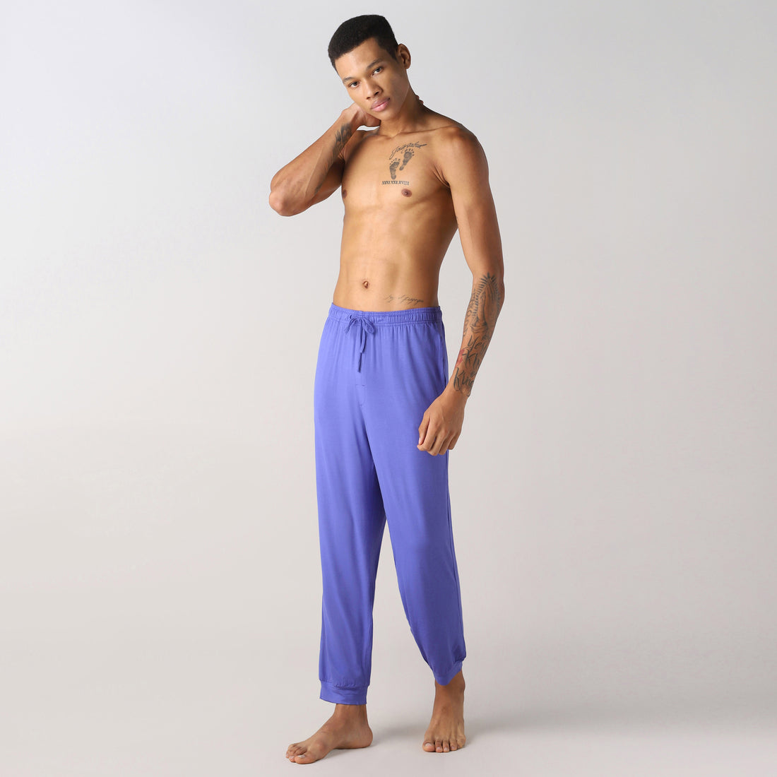 Sweet Spot Premium Lounging or Sleep Pyjama For Men (Blue Iris)
