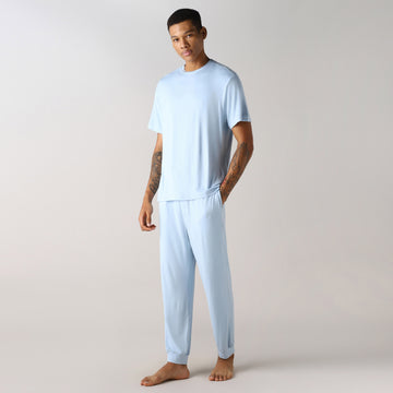 LuxeSoft Bamboo - Ultra-Soft Men's Co-Ord Set (Cerulean)