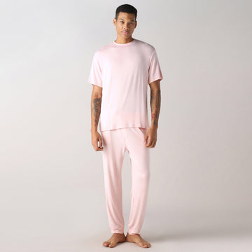 LuxeSoft Bamboo - Ultra-Soft Men's Co-Ord Set (Rose Quartz)