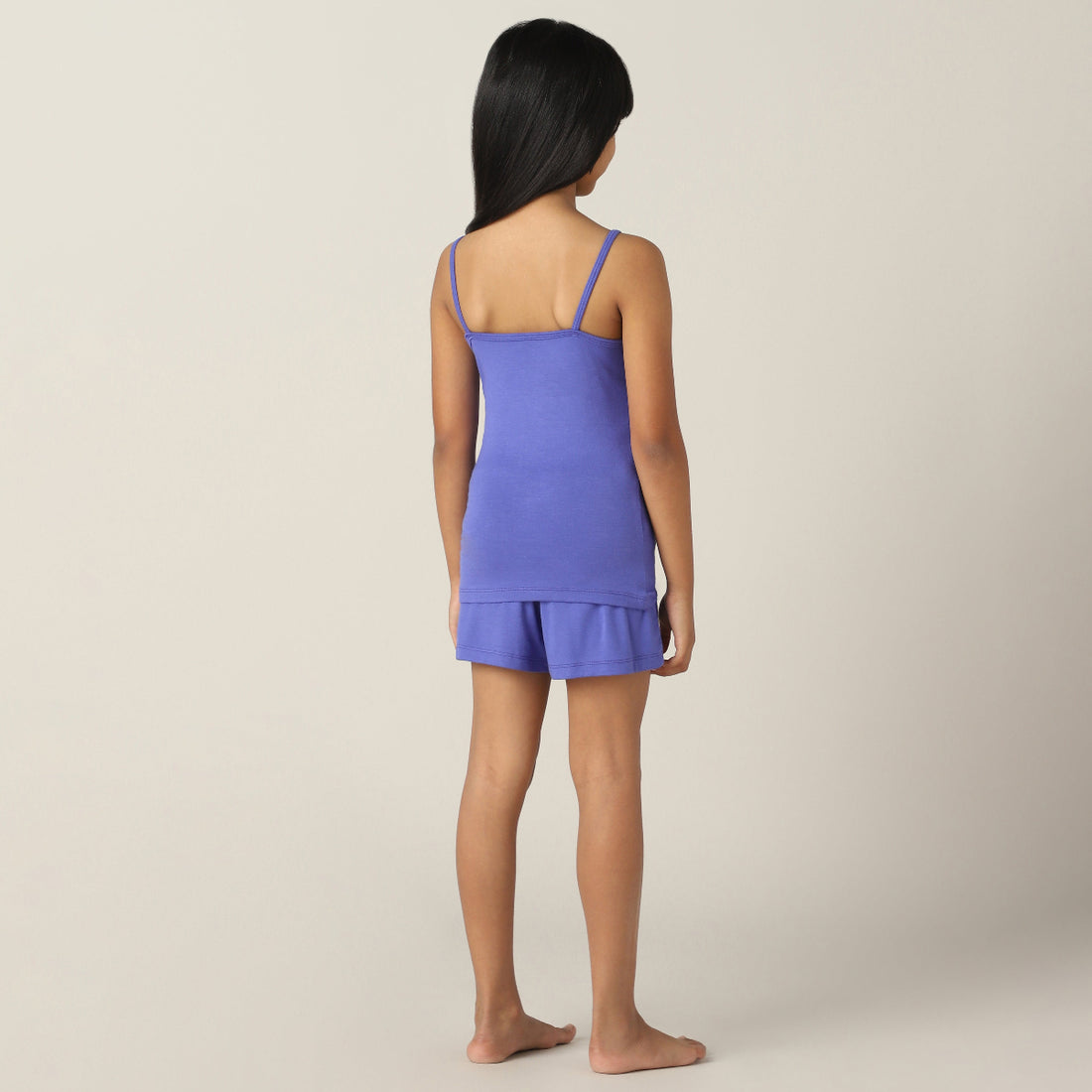 SensiSoft Bamboo - Premium Camisole & Shorts set for Girls (Blue Iris)