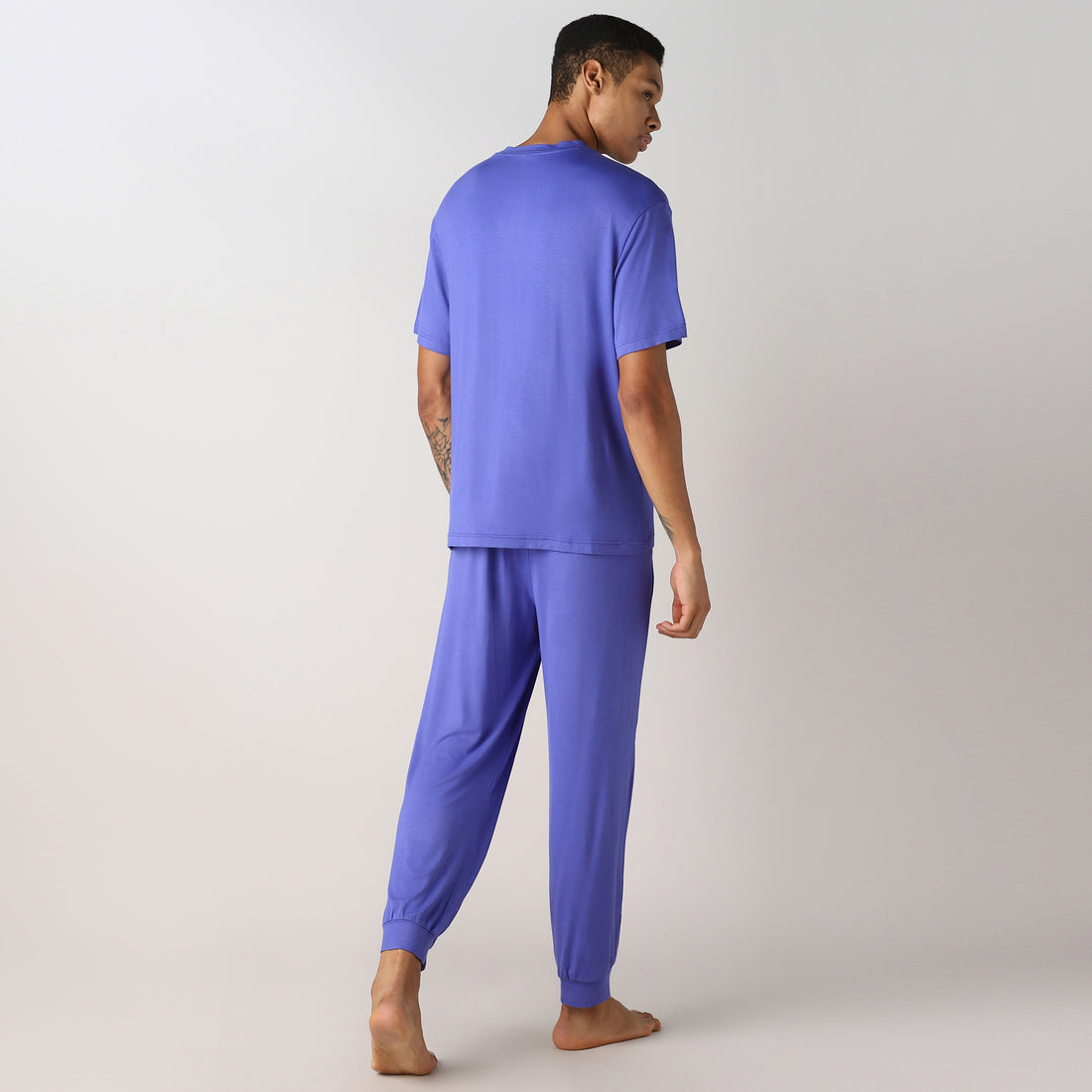 LuxeSoft Bamboo - Ultra-Soft Men's Co-Ord Set (Blue Iris)