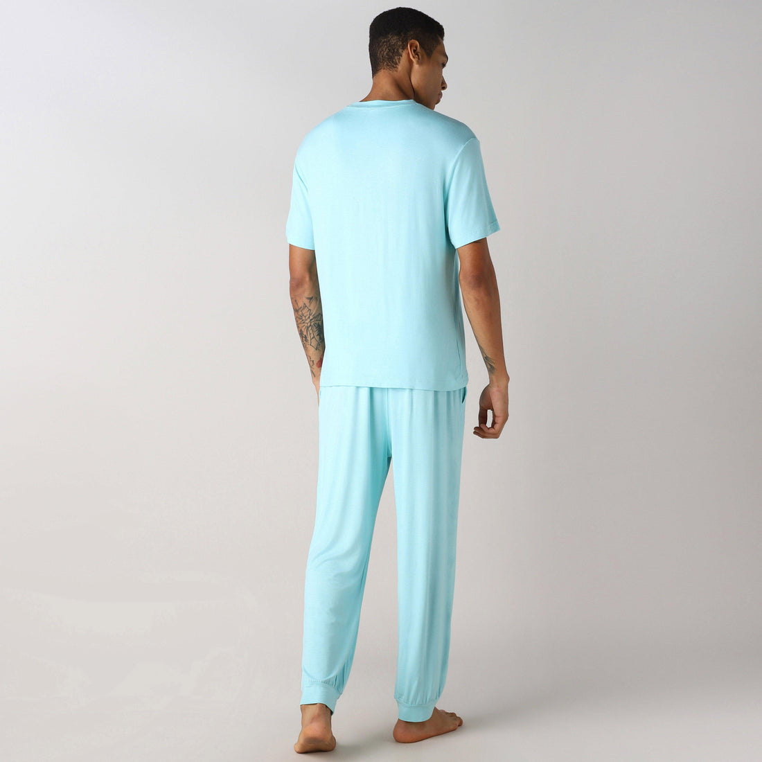 LuxeSoft Bamboo - Ultra-Soft Men's Co-Ord Set (Aqua Sky)