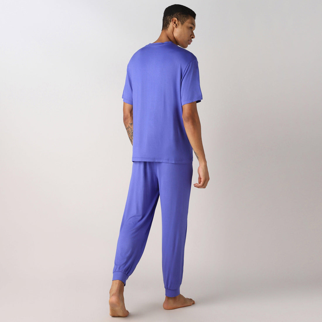 LuxeSoft Bamboo - Ultra-Soft Men's Co-Ord Set (Blue Iris)