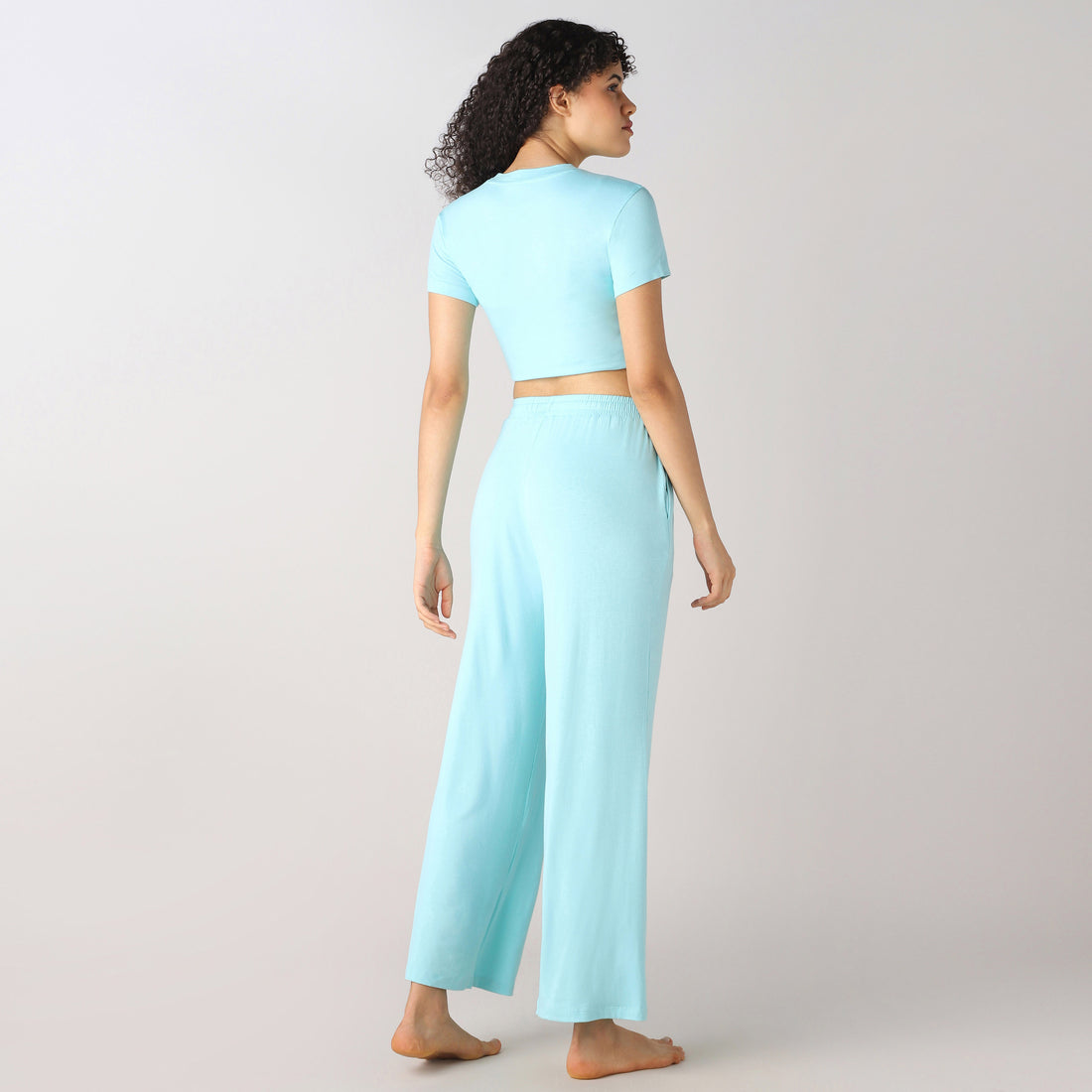 AeroSoft Bamboo Women's Premium Lounging Co-Ord Set  (Aqua Sky)