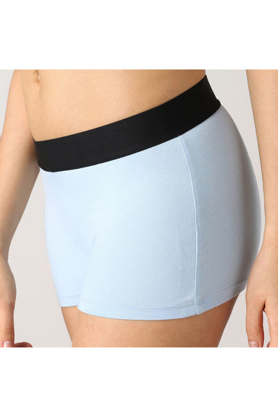 AeroSoft Bamboo - Women's Boy Shorts Underwear(Cerulean)