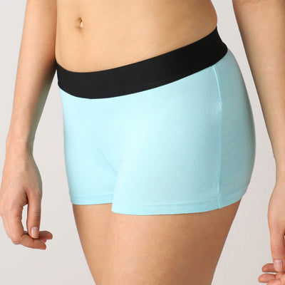 AeroSoft Bamboo - Women's Boy Shorts Underwear(Aqua Sky)