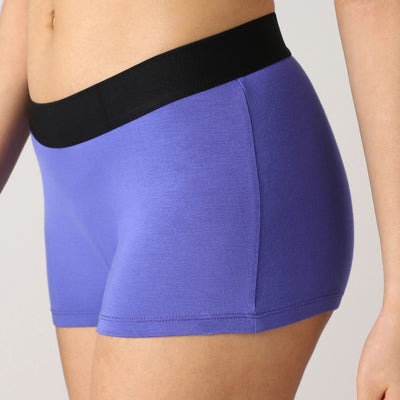AeroSoft Bamboo - Women's Boy Shorts Underwear(Blue Iris)