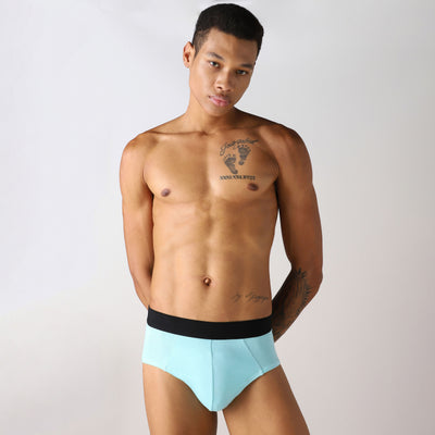 LuxeSoft Bamboo - Regular Fit Solid Brief for Men (aqua sky)