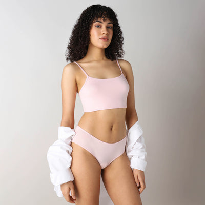 AeroSoft Bamboo - Women's Bamboo Bralette Bra (Rose Quartz)