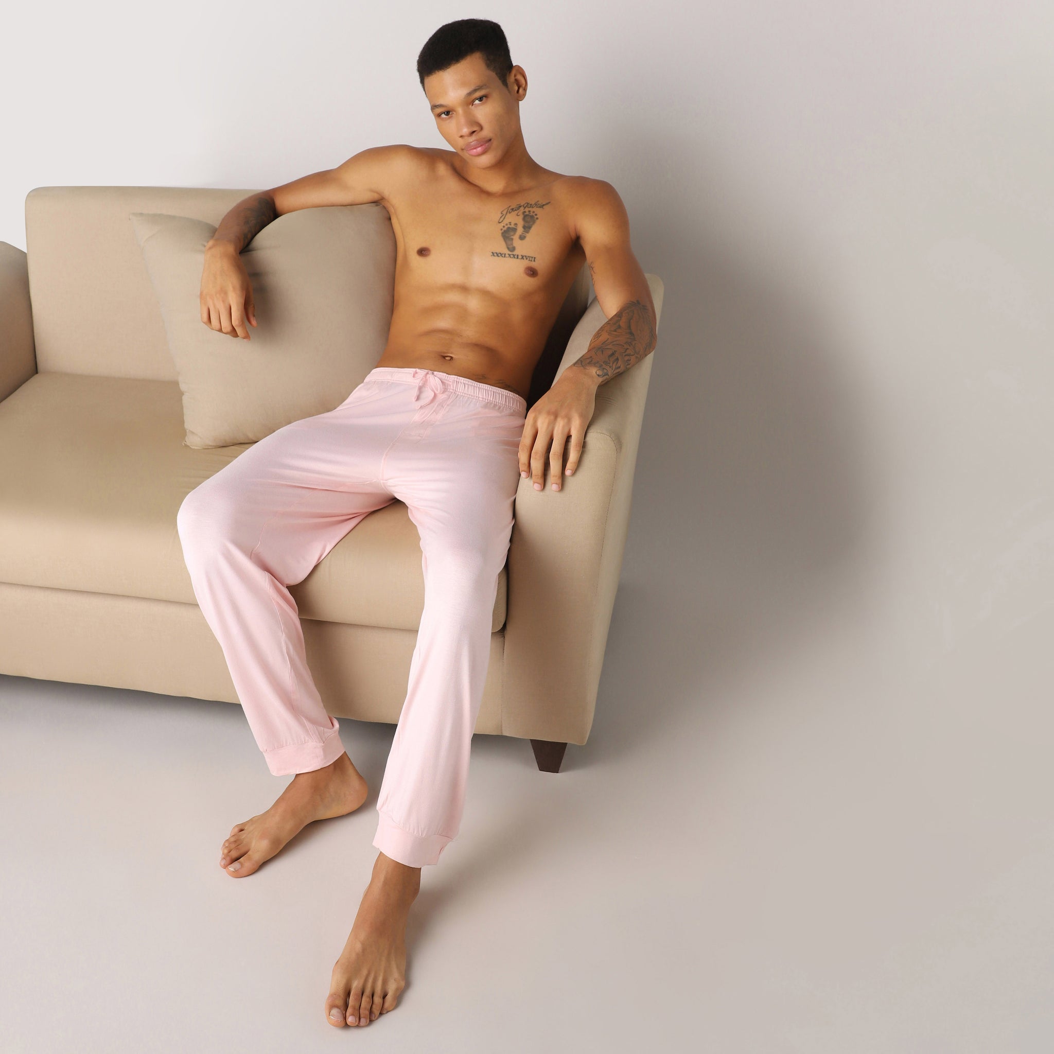 Sweet Spot Premium Lounging or Sleep Pyjama For Men (Rose quartz)