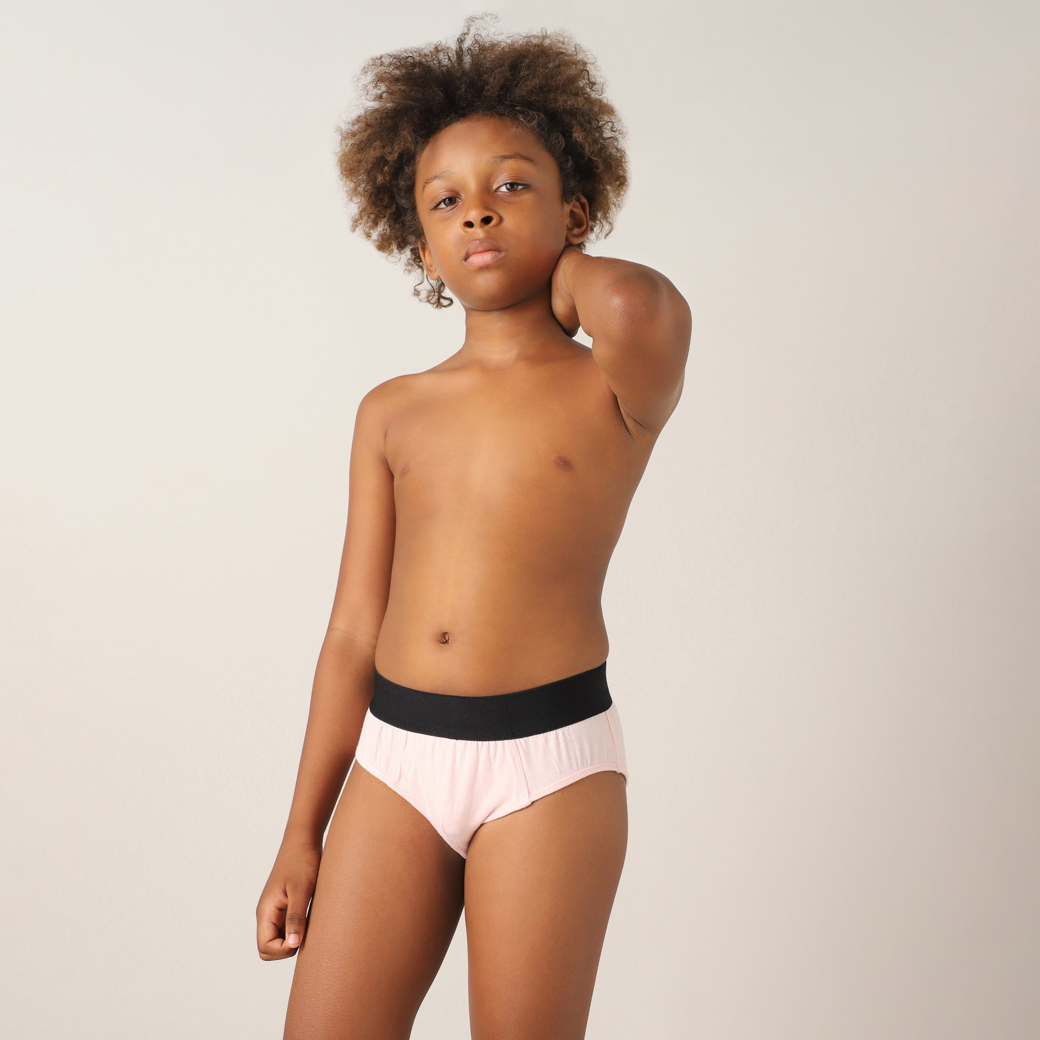 Sweet Spot Regular Fit Solid Brief for Boys (Rose Quartz)