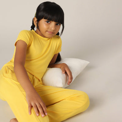 SensiSoft Bamboo - Girls Lounging or Sleep Bamboo Regular T-Shirt (Mimosa)