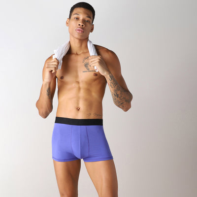 LuxeSoft Bamboo - Regular Fit Solid Trunk for Men (Blue Iris)