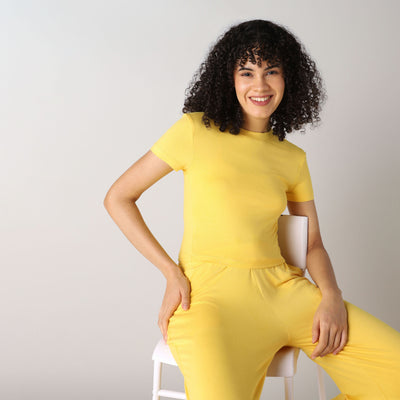 AeroSoft Bamboo - Women's Lounging or Sleep Bamboo Regular T-Shirt (Mimosa)