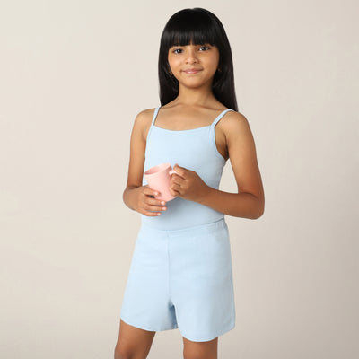 SensiSoft Bamboo - Premium Lounging or Sleep Shorts for Girls(Cerulean)