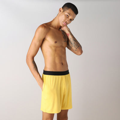 LuxeSoft Bamboo - Regular Fit Lounging or Sleep Boxer for Men (Mimosa)