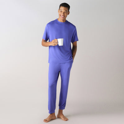 LuxeSoft Bamboo - Premium Lounging or Sleep Pyjama For Men (Blue Iris)