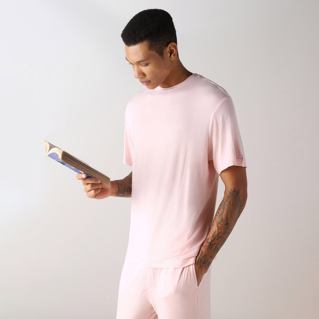 LuxeSoft Bamboo - Ultra-Soft Men's Co-Ord Set (Rose Quartz)