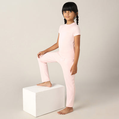 SensiSoft Bamboo - Premium Lounging or Sleep Pyjama For Girls (Rose Quartz)